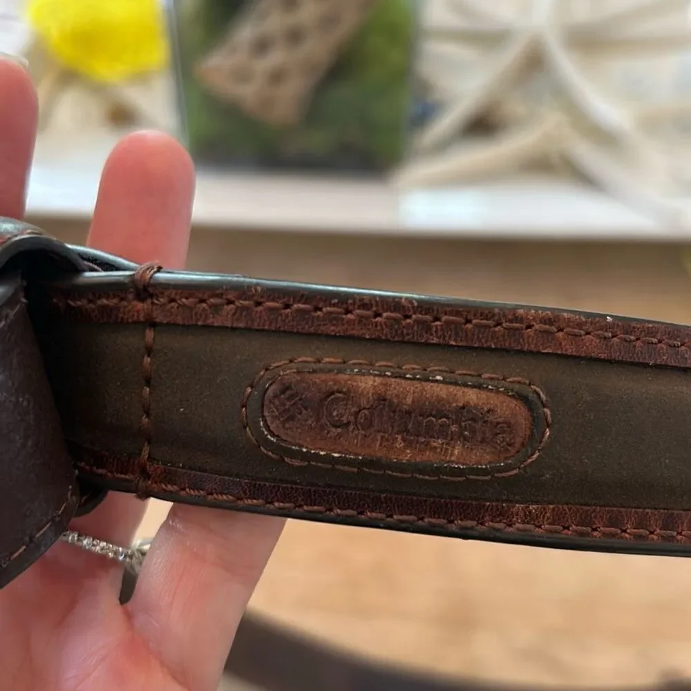 Columbia dark brown men's leather like belt size 42